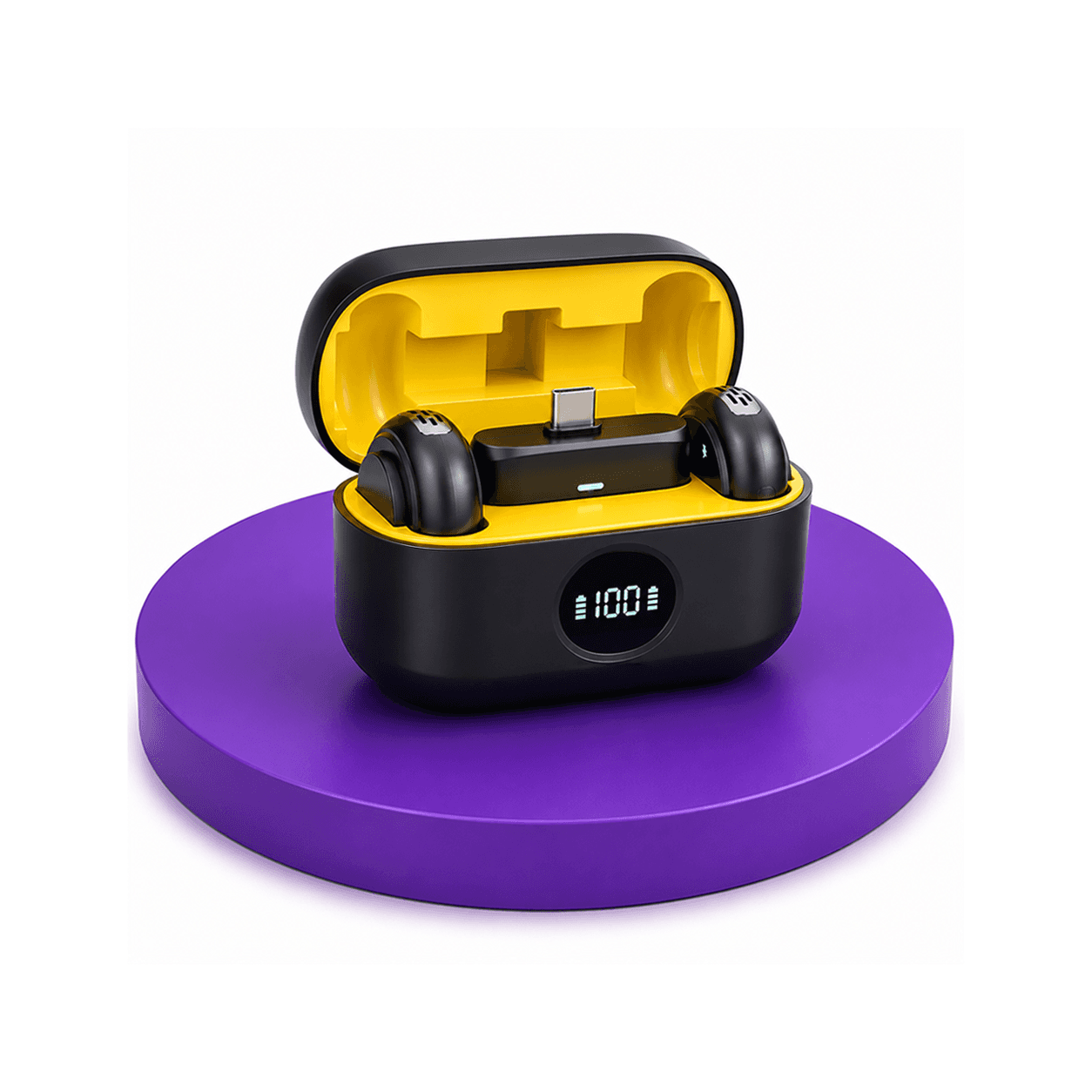 Gizmorac Wireless Microphone for iPhone & Android, Dual Mic with ENC Noise Reduction, Mini Clip-On Collar Mic for YouTube, Interview, Podcast, Reels & Vlogging with Charging Case (M2)