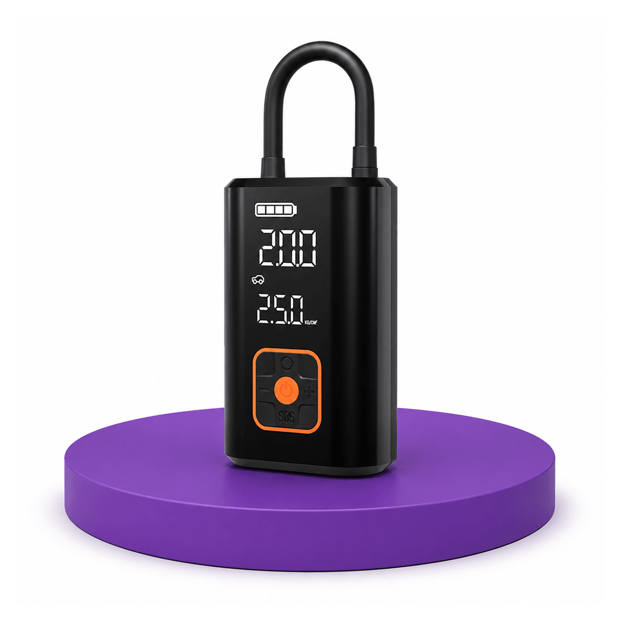 Tyre Inflator for Car & Bike, 150 PSI, 12V DC, Air Compressor Pump with LED Light & Digital Pressure Gauge, Compact Air Pump for All Inflatable Items (GIZTB99)