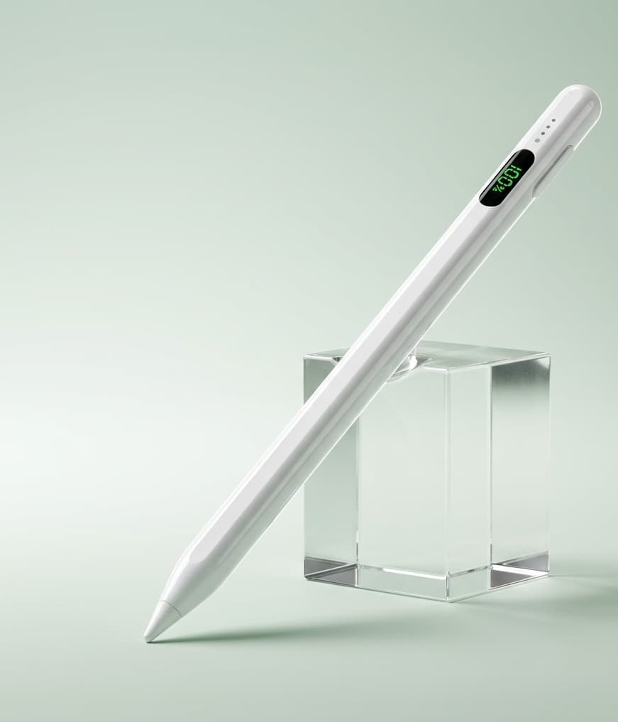 Stylus Pen for iPad 2018-2026 | Apple Pencil Alternative | Palm Rejection, Tilt Sensitivity, LCD Battery Display, 13-Min Fast Charging | Compatible with iPad Air, Mini, Pro, iPad 6th-11th Gen (White)