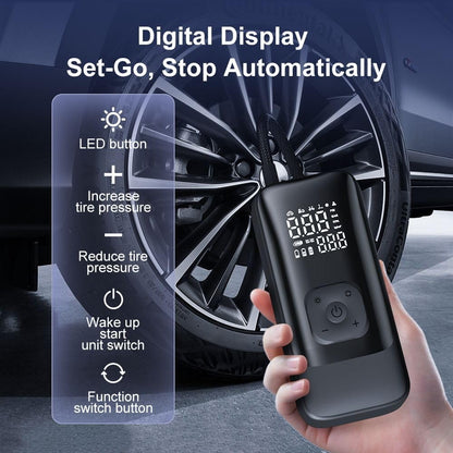 Tyre Inflator for Car & Bike, 150 PSI, 12V DC, Air Compressor Pump with LED Light & Digital Pressure Gauge, Compact Air Pump for All Inflatable Items, Gizmorac 1 Year Warranty (T9)