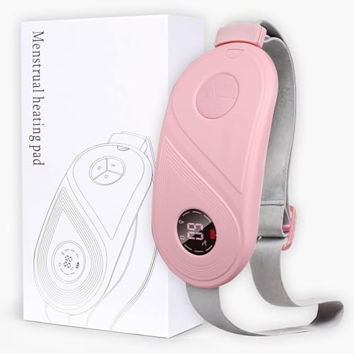 Period Cramp Relief Massager Machine With 6 Modes Heating Pad For Back Pain, Crampfree-Period Cramp Relief Heater And Massager, Works As Periods Pain Relief Products, Rose Pink