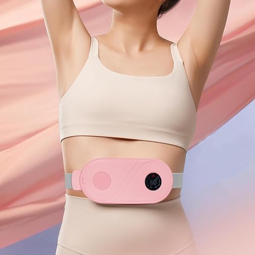 Period Cramp Relief Massager Machine With 6 Modes Heating Pad For Back Pain, Crampfree-Period Cramp Relief Heater And Massager, Works As Periods Pain Relief Products, Rose Pink