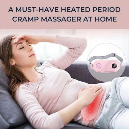 Period Cramp Relief Massager Machine With 6 Modes Heating Pad For Back Pain, Crampfree-Period Cramp Relief Heater And Massager, Works As Periods Pain Relief Products, Rose Pink
