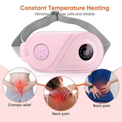 Period Cramp Relief Massager Machine With 6 Modes Heating Pad For Back Pain, Crampfree-Period Cramp Relief Heater And Massager, Works As Periods Pain Relief Products, Rose Pink