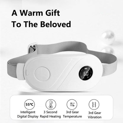 Period Cramp Relief Massager Machine With 6 Modes Heating Pad For Back Pain, Crampfree-Period Cramp Relief Heater And Massager, Works As Periods Pain Relief Products, White