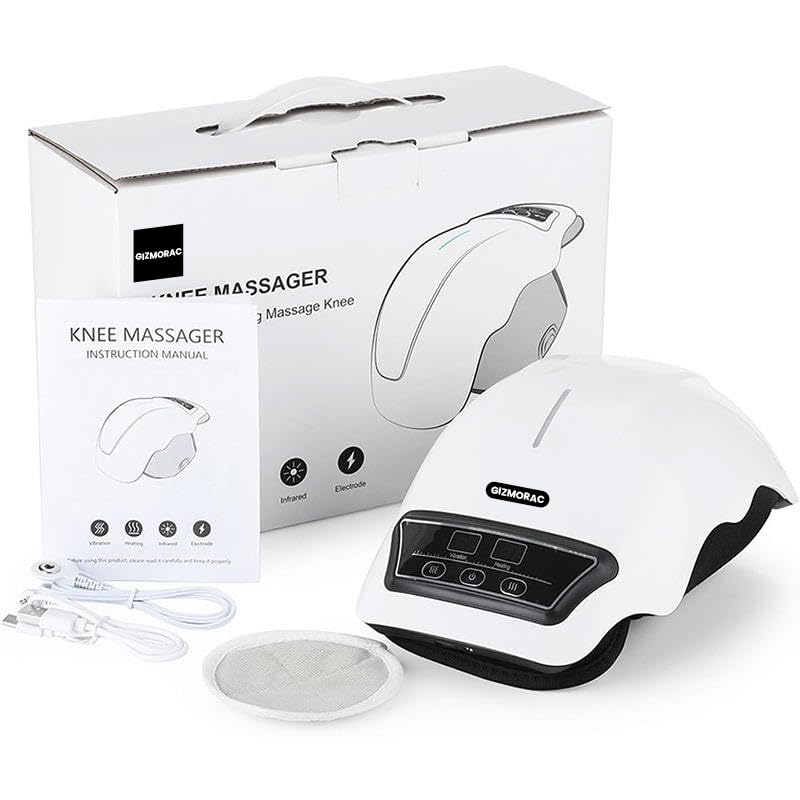 V65 Knee Massager for Joint Pain Relief with Heat, Rechargeable Red Light Vibration Knee Arthritis Massage Physiotherapy Machine for Women, Elder Age, Men, 1 Year Warranty