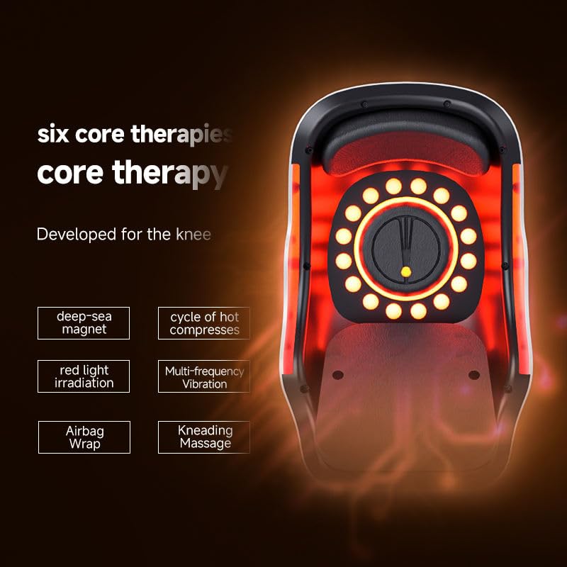 V65 Knee Massager for Joint Pain Relief with Heat, Rechargeable Red Light Vibration Knee Arthritis Massage Physiotherapy Machine for Women, Elder Age, Men, 1 Year Warranty