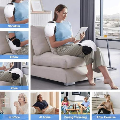 V65 Knee Massager for Joint Pain Relief with Heat, Rechargeable Red Light Vibration Knee Arthritis Massage Physiotherapy Machine for Women, Elder Age, Men, 1 Year Warranty