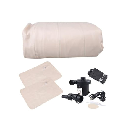 Gizmorac Car Inflatable Bed with Pump & 2 Air Pillows, Foldable Beige Seat Mattress, Portable Travel Bed for Kids & Adults, Universal Fit Car Sleeping Mattress for Camping & Trips ( Beige )