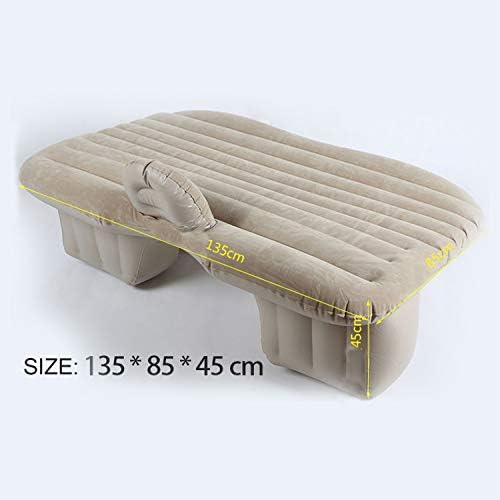Gizmorac Car Inflatable Bed with Pump & 2 Air Pillows, Foldable Beige Seat Mattress, Portable Travel Bed for Kids & Adults, Universal Fit Car Sleeping Mattress for Camping & Trips ( Beige )