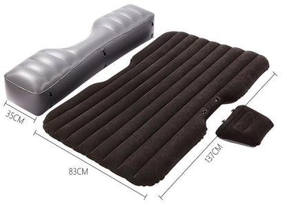 Gizmorac Car Inflatable Bed with Pump & 2 Air Pillows, Foldable Beige Seat Mattress, Portable Travel Bed for Kids & Adults, Universal Fit Car Sleeping Mattress for Camping & Trips ( Black )