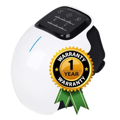 Knee Massager for Joint Pain Relief, Knee Pain Relief Massage Machine, Heat Vibration Red Light Therapy, Cordless Physiotherapy Device for Arthritis, 1 Year Warranty, V110 White