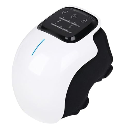 Knee Massager for Joint Pain Relief, Knee Pain Relief Massage Machine, Heat Vibration Red Light Therapy, Cordless Physiotherapy Device for Arthritis, 1 Year Warranty, V110 White