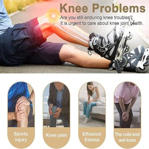 Knee Massager for Joint Pain Relief, Knee Pain Relief Massage Machine, Heat Vibration Red Light Therapy, Cordless Physiotherapy Device for Arthritis, 1 Year Warranty, V110 White