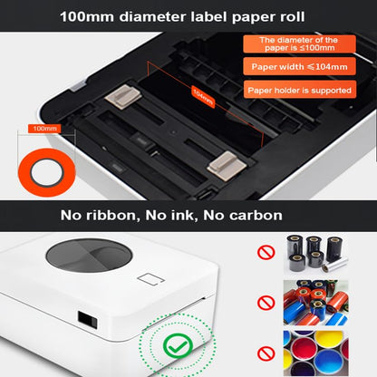 Thermal Label Printer Bluetooth & USB with Inbuilt Paper Holder, Supports 4X6 and below thermal Labels, 203Dpi, 152mm/s Speed, Print from Mobile & Laptop, Connect Windows, Mac (1Year Warranty) White