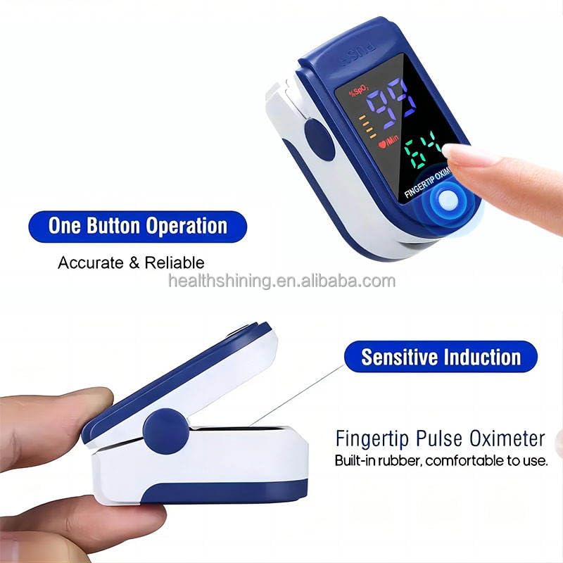 Pulse Oximeter with LED Display Accurate SpO2 & Pulse Rate Monitor Fast Reading For Adults & Kids Home & Travel Use