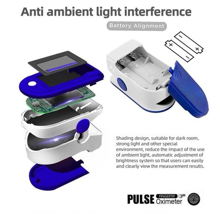 Pulse Oximeter with LED Display Accurate SpO2 & Pulse Rate Monitor Fast Reading For Adults & Kids Home & Travel Use