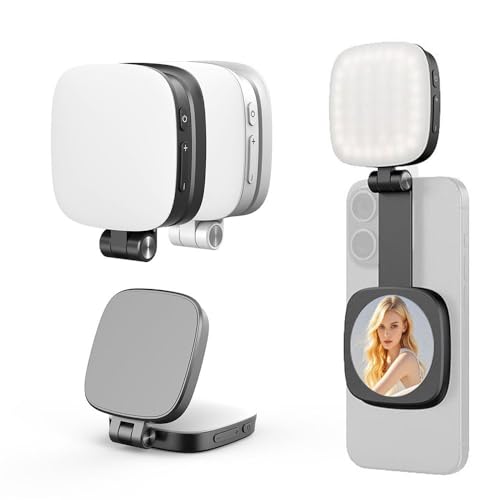 GIZMORAC Magnetic Selfie Light Compatible with iPhone Magsafe, 360° LED Selfie Ring Fill Light with Sticky Ring for Selfies, Photography, Zoom Calls and Video Conferencing (Black)