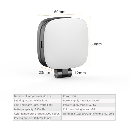GIZMORAC Magnetic Selfie Light Compatible with iPhone Magsafe, 360° LED Selfie Ring Fill Light with Sticky Ring for Selfies, Photography, Zoom Calls and Video Conferencing (Black)