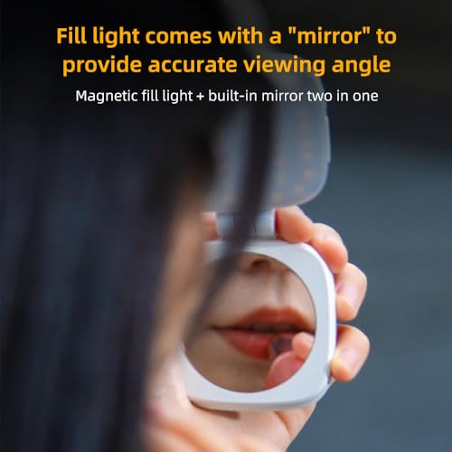 GIZMORAC Magnetic Selfie Light Compatible with iPhone Magsafe, 360° LED Selfie Ring Fill Light with Sticky Ring for Selfies, Photography, Zoom Calls and Video Conferencing (Black)