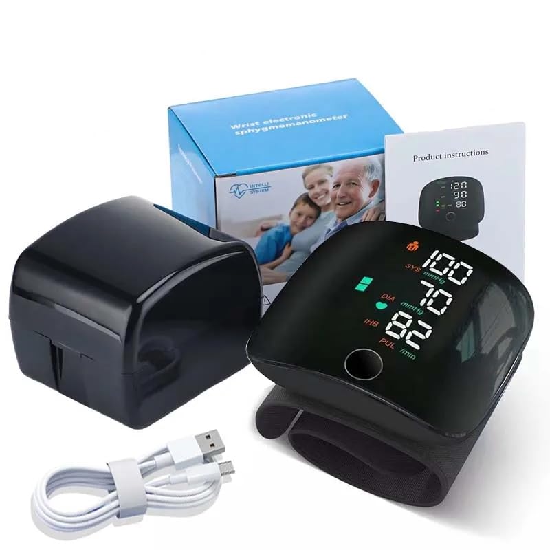 Automatic Wrist Blood Pressure Monitor with Intellisense Technology, Cuff Wrapping Guide and Irregular Heartbeat Detection for Most Accurate Measurement