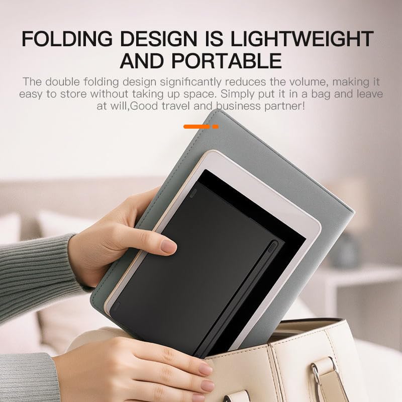 Foldable Keyboard Bluetooth - Portable Wireless Full-Size Folding Keyboard with Stand, Multi-Device (Connect 3) Rechargeable Slim Travel Keyboard for iPad, iPhone, Android, Windows, Laptop