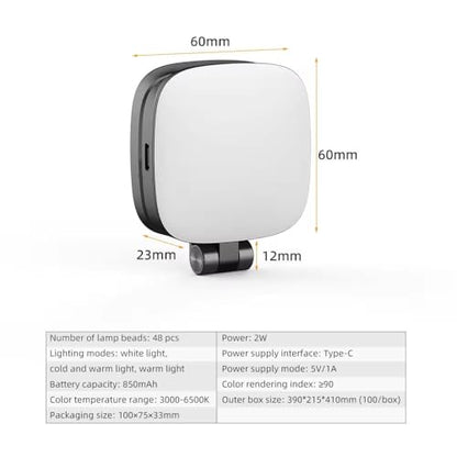 Magnetic Selfie Light Compatible with iPhone Magsafe, 360° LED Selfie Ring Fill Light with Sticky Ring for Selfies, Photography, Zoom Calls and Video Conferencing (Silver)