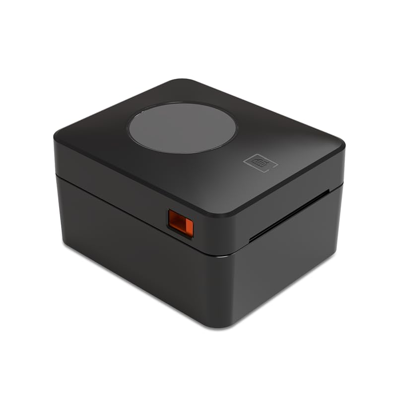 Thermal Label Printer Bluetooth & USB with Inbuilt Paper Holder, Supports 4X6 and below thermal Labels, 203Dpi, 152mm/s Speed, Print from Mobile & Laptop, Connect Windows, Mac (1Year Warranty) Black