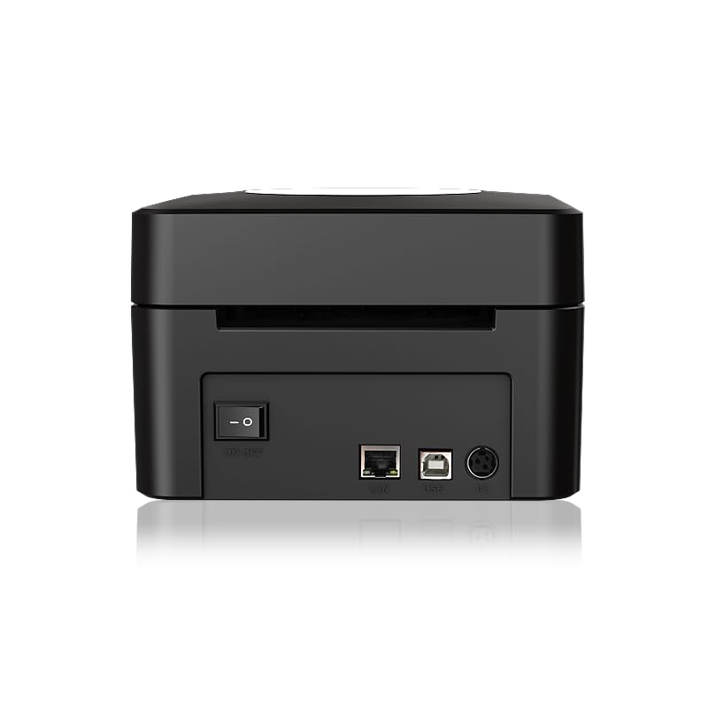 Thermal Label Printer Bluetooth & USB with Inbuilt Paper Holder, Supports 4X6 and below thermal Labels, 203Dpi, 152mm/s Speed, Print from Mobile & Laptop, Connect Windows, Mac (1Year Warranty) Black