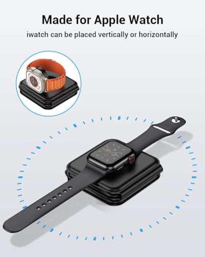 3 in 1 Magnetic Foldable MagSafe Compatible Wireless Charger for iPhone 17 to 12 Series Compatible with AirPods 2/3, Pro2, Pro3 Compatible with only Apple Watch Series 23W Charging (Black)