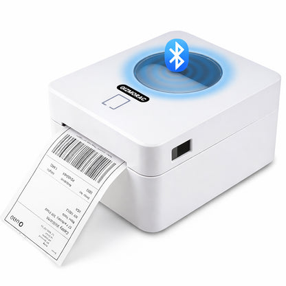 Thermal Label Printer Bluetooth & USB with Inbuilt Paper Holder, Supports 4X6 and below thermal Labels, 203Dpi, 152mm/s Speed, Print from Mobile & Laptop, Connect Windows, Mac (1Year Warranty) White